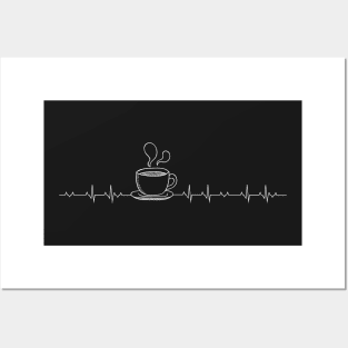 coffee hearbeat Posters and Art